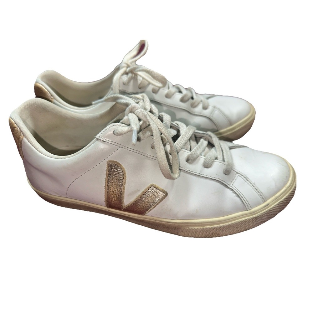 Veja Shoes Women's 10 White V Leather Sneakers Low Top Trainer